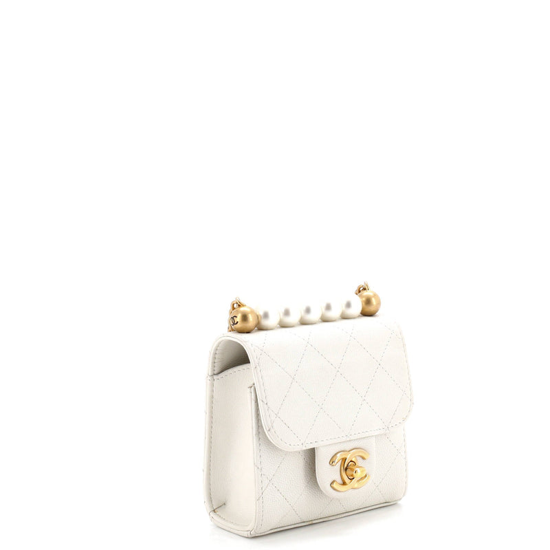 Chic Pearls Flap Clutch With Chain