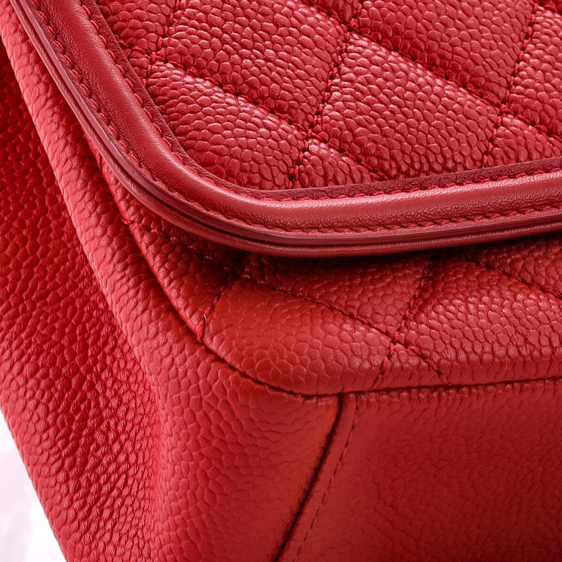 Filigree Flap Bag Quilted Caviar Medium