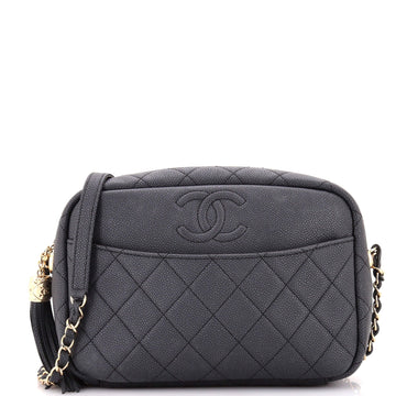 Coco Tassel Camera Case Quilted Caviar