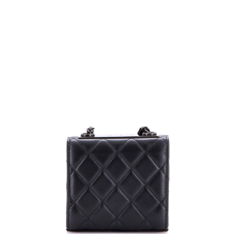 So Black Trendy Cc Clutch With Chain
