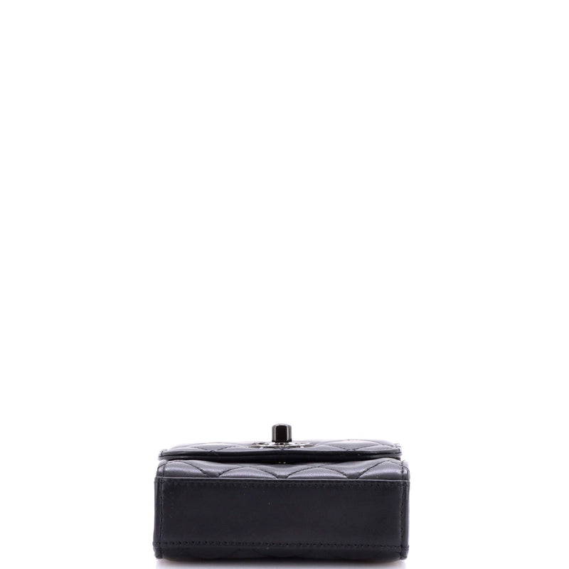 So Black Trendy Cc Clutch With Chain