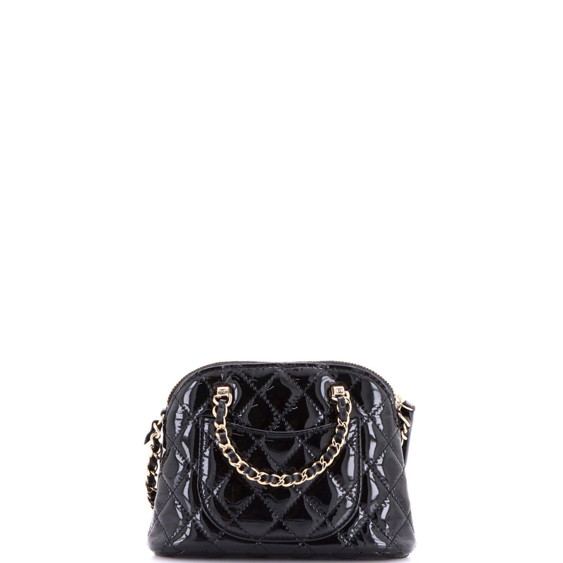 Cc Dome Zip Crossbody Bag Quilted Patent