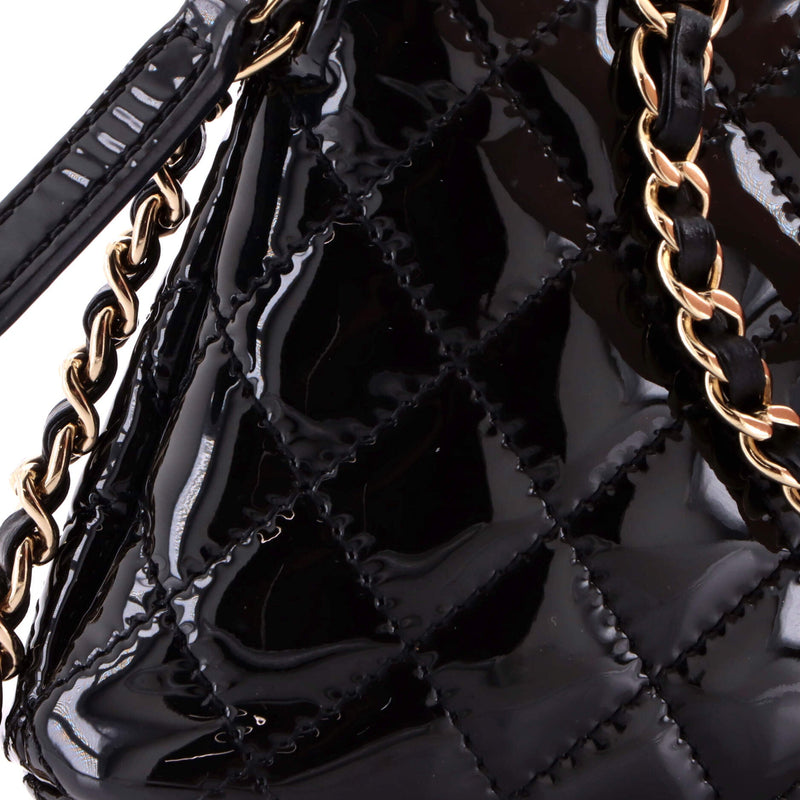 Cc Dome Zip Crossbody Bag Quilted Patent