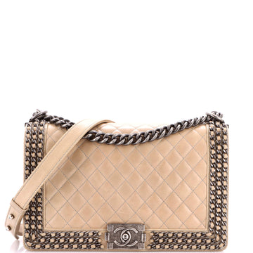 Chained Boy Flap Bag Quilted Glazed