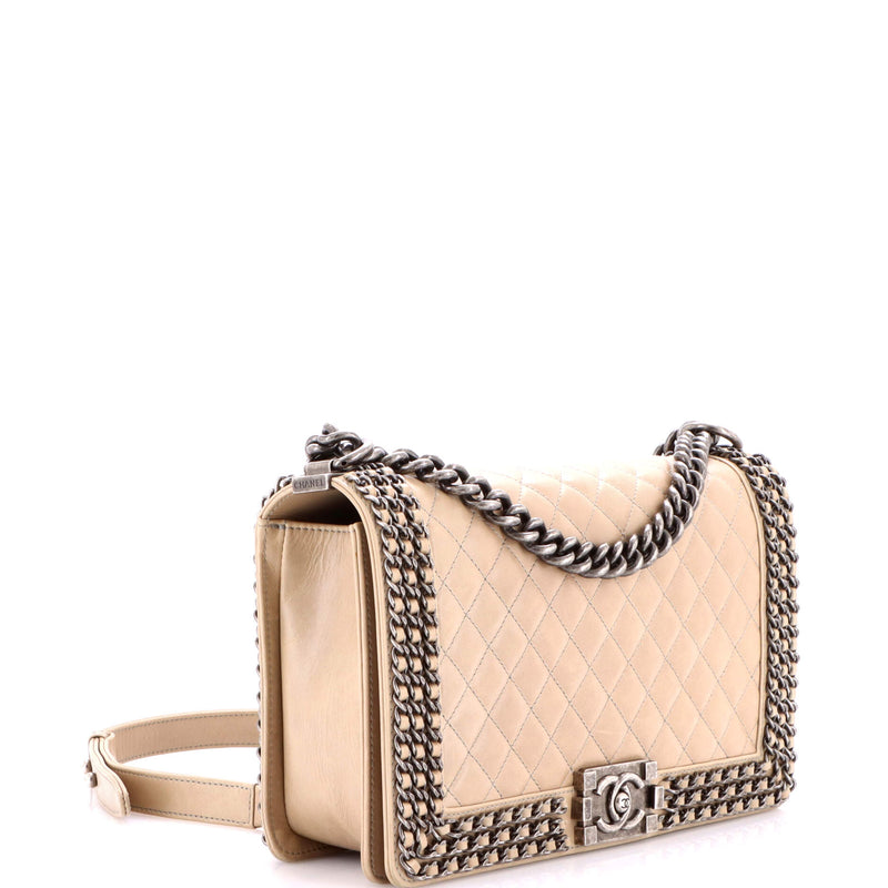 Chained Boy Flap Bag Quilted Glazed