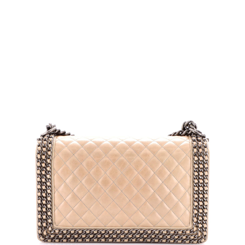 Chained Boy Flap Bag Quilted Glazed