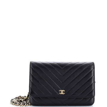 Wallet On Chain Chevron Lambskin