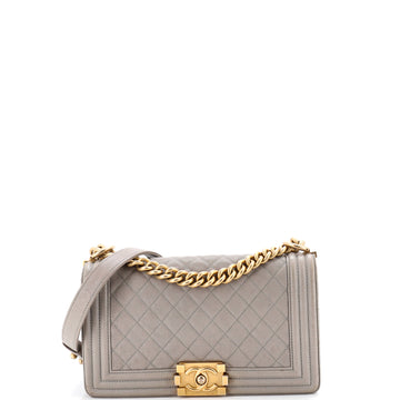 Boy Flap Bag Quilted Caviar Old Medium