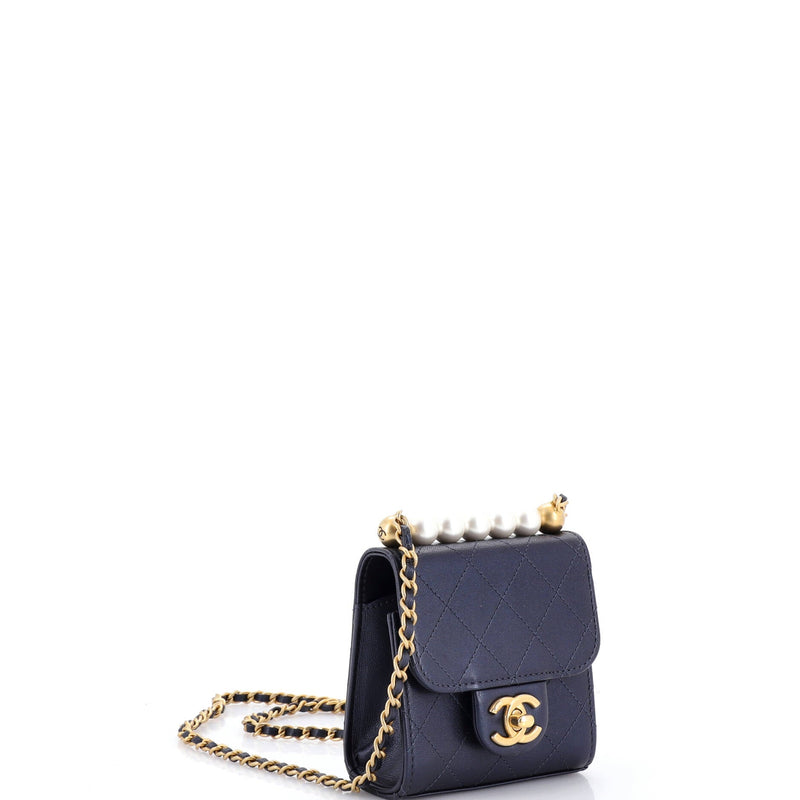 Chic Pearls Flap Clutch With Chain