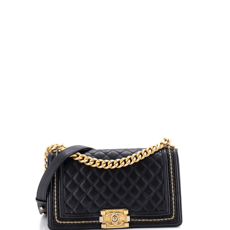 Boy Flap Bag Quilted Lambskin With Chain