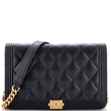 Boy Wallet On Chain Quilted Caviar