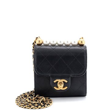 Chic Pearls Flap Clutch With Chain