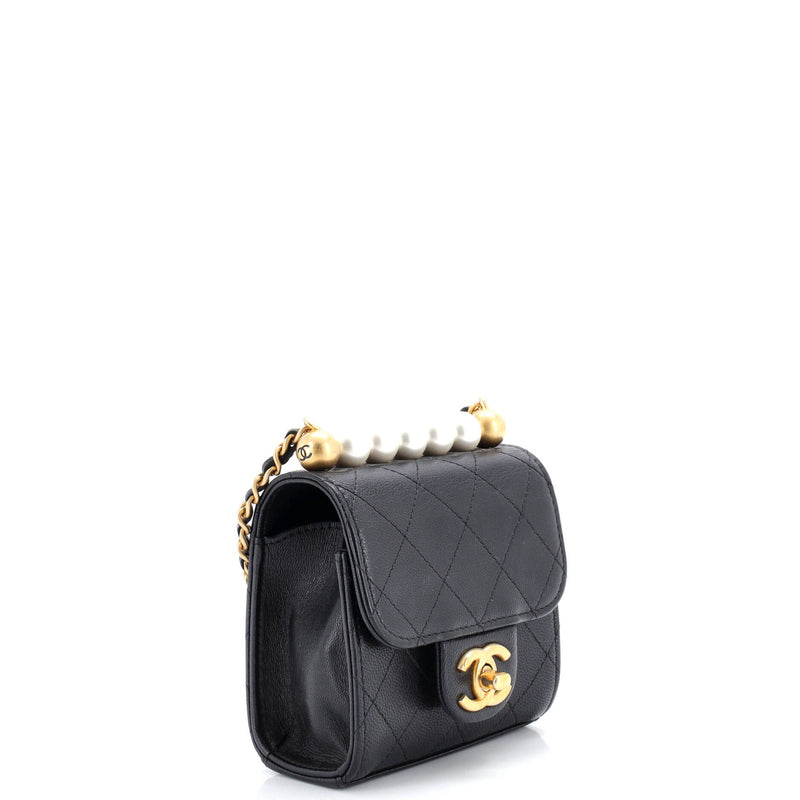 Chic Pearls Flap Clutch With Chain