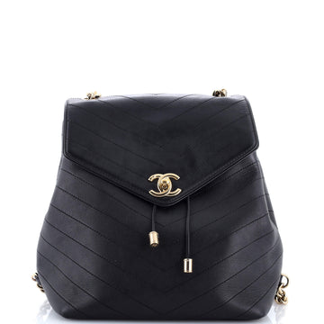 Coco Chevron Backpack Stitched Calfskin