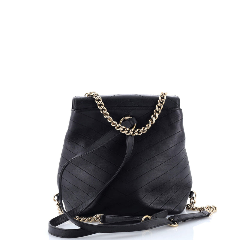 Coco Chevron Backpack Stitched Calfskin