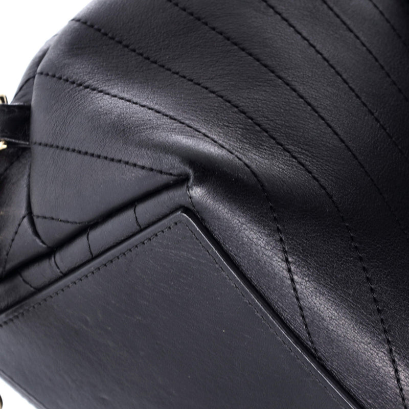 Coco Chevron Backpack Stitched Calfskin