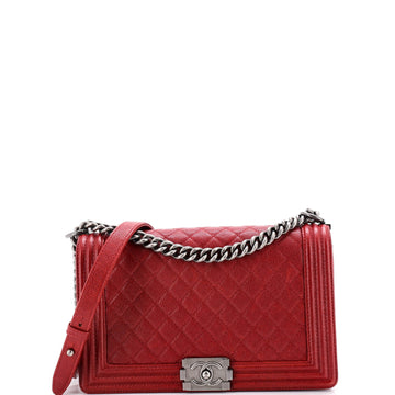 Boy Flap Bag Quilted Caviar New Medium