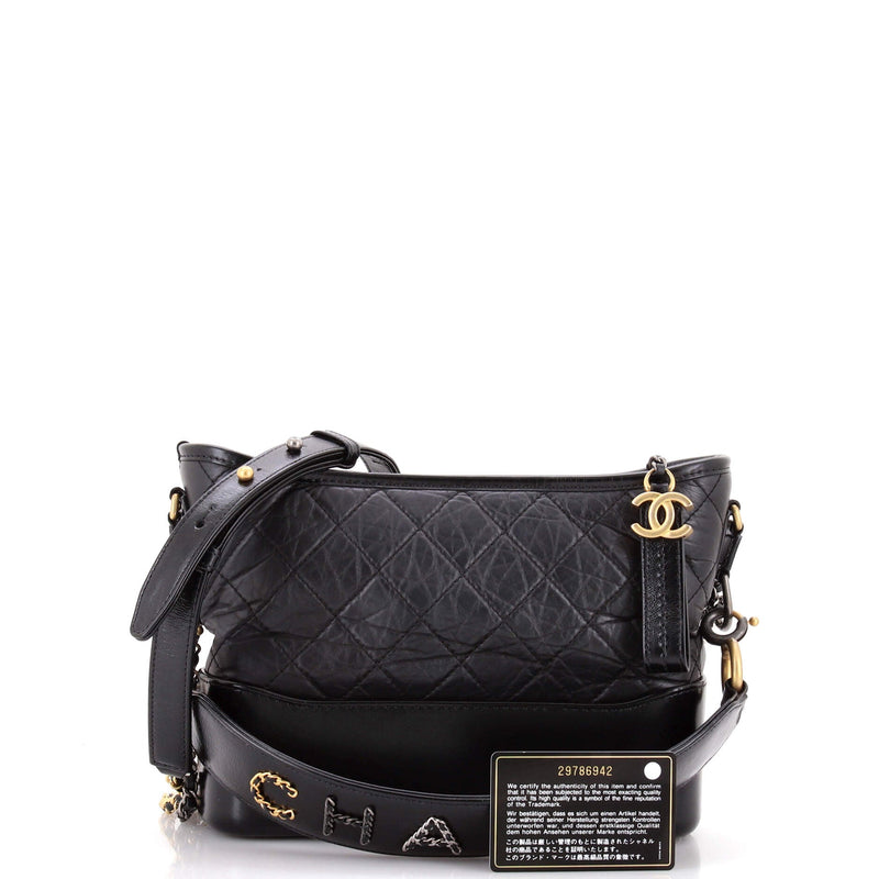 Gabrielle Hobo With Logo Handle Quilted