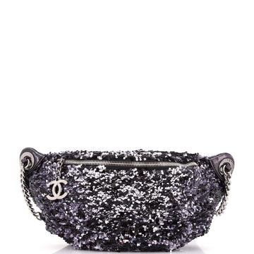 Cc Charm Zip Waist Bag Sequins And
