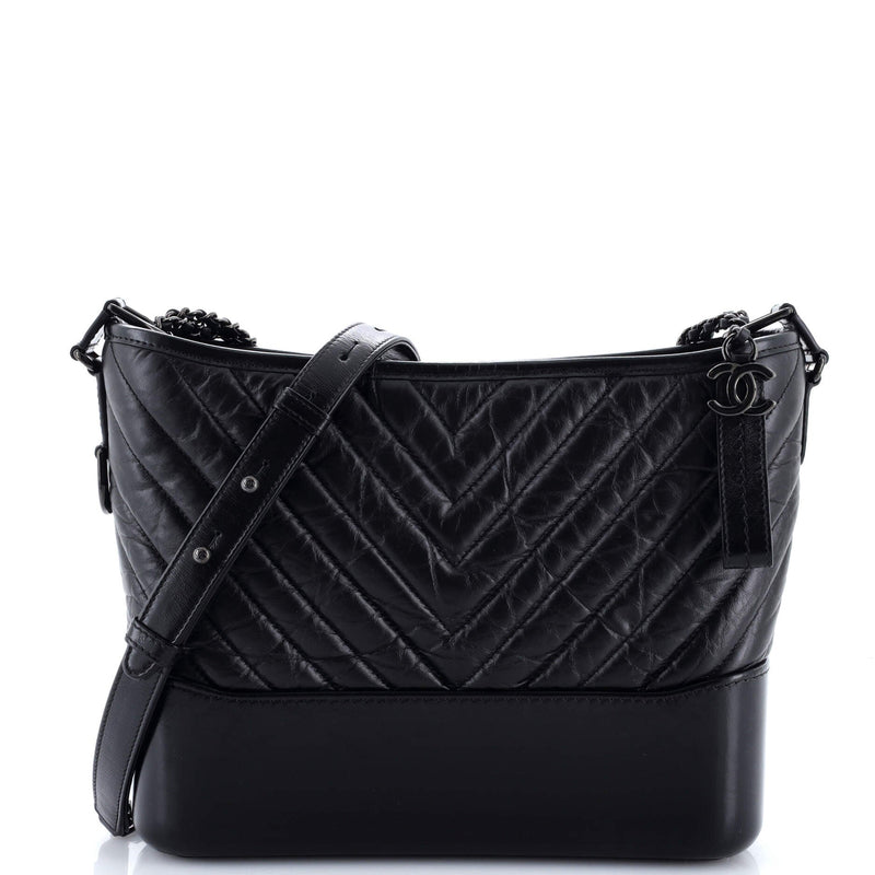 So Black Gabrielle Hobo Chevron Aged