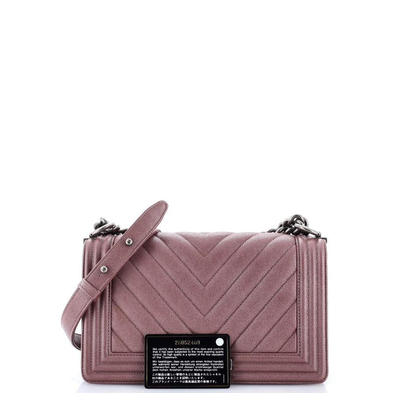 Boy Flap Bag Chevron Caviar Old Medium