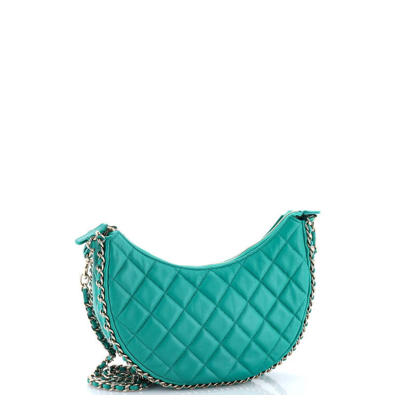 Chain Around Hook Hobo Quilted Lambskin