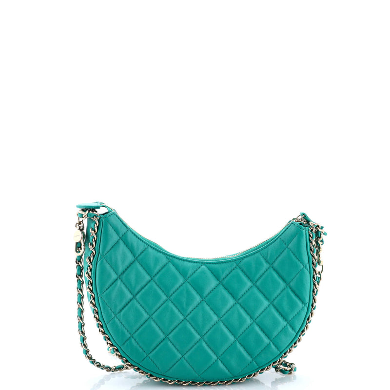 Chain Around Hook Hobo Quilted Lambskin