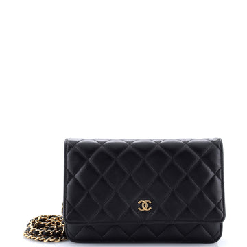 Wallet On Chain Quilted Lambskin