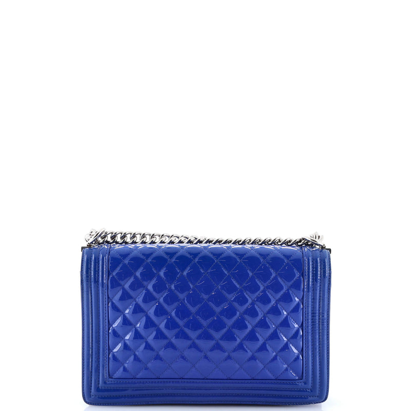 Boy Flap Bag Quilted Plexiglass Patent