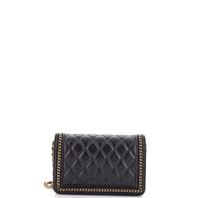 Chain Around Boy Wallet On Quilted