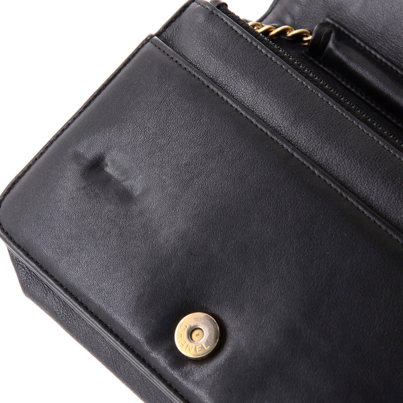 Chain Around Boy Wallet On Quilted