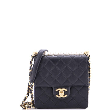 Chic Pearls Flap Bag Quilted Goatskin