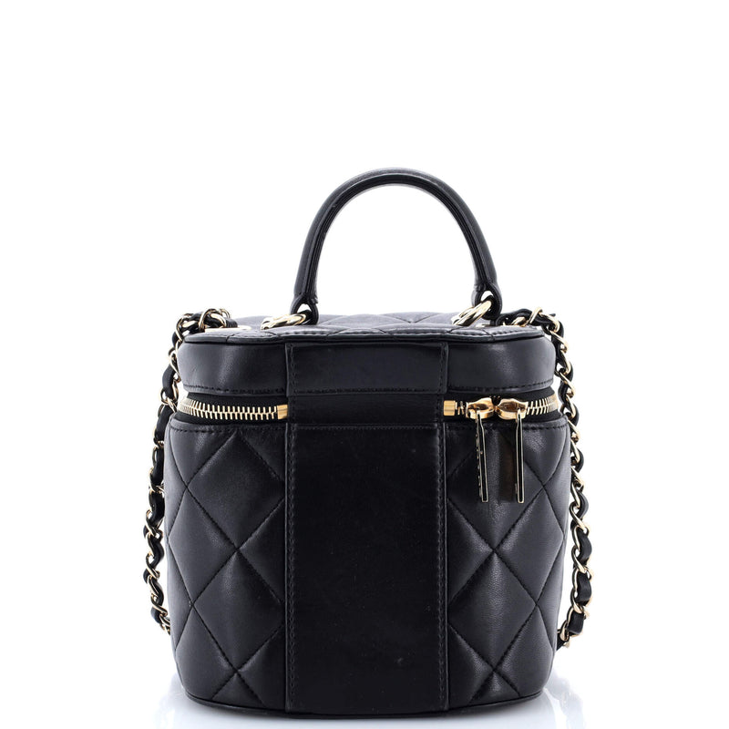 Trendy Cc Top Handle Vanity Case Quilted