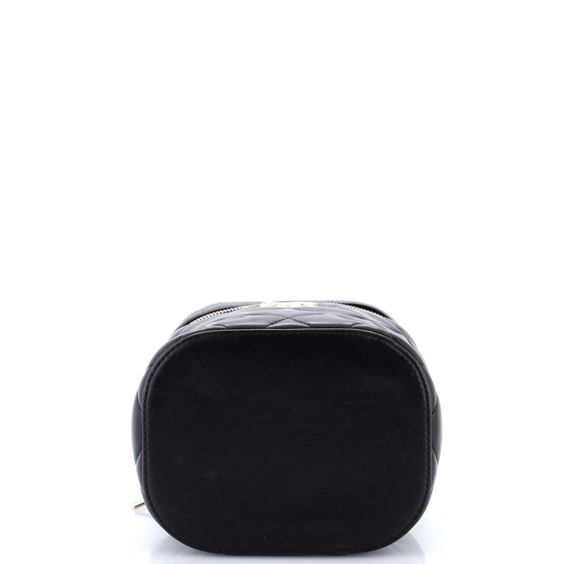 Trendy Cc Top Handle Vanity Case Quilted