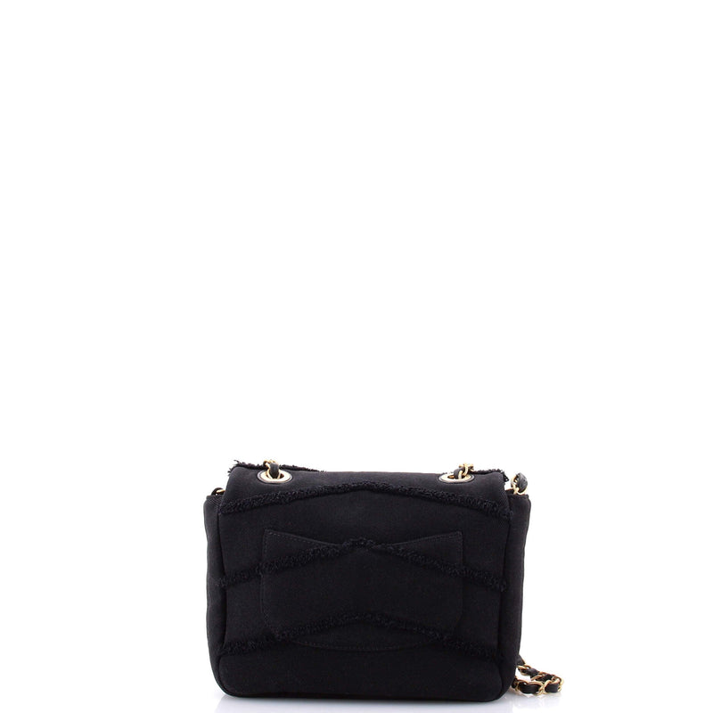 Coco Flap Bag Fringe Chevron Denim Small