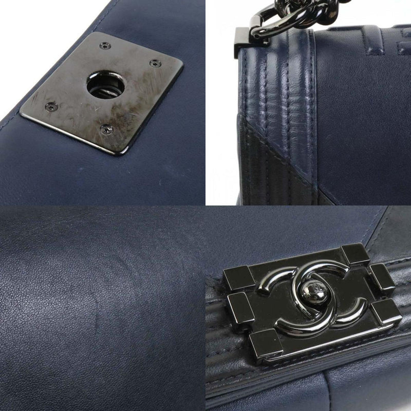 Bicolor Boy Flap Bag Lambskin Old Medium