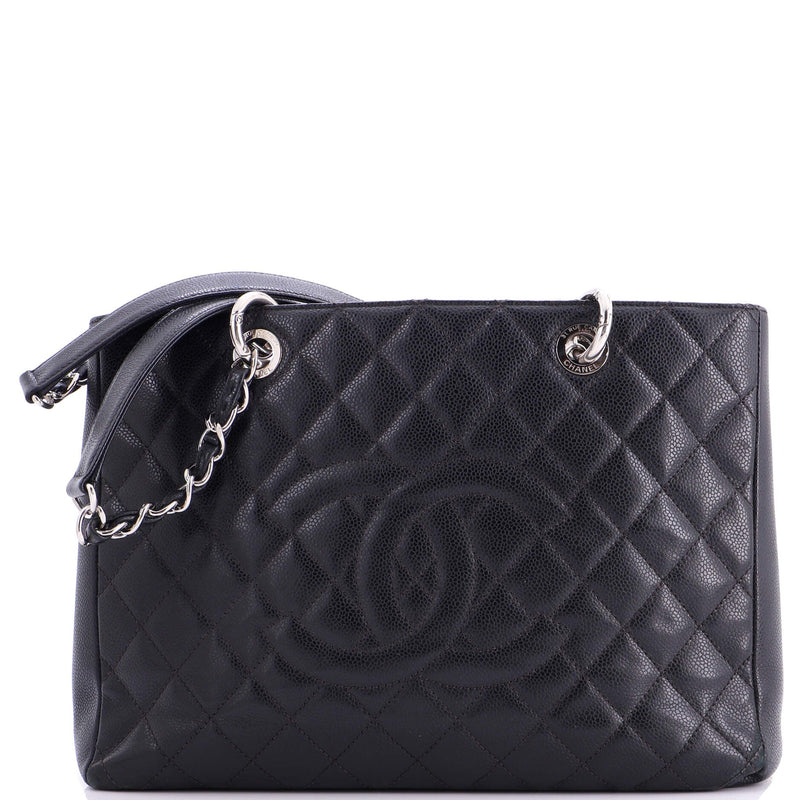 Grand Shopping Tote Quilted Caviar Xl