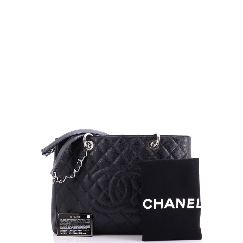 Grand Shopping Tote Quilted Caviar Xl