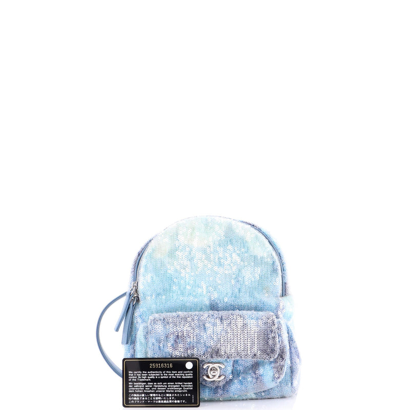 Waterfall Backpack Sequins With Leather