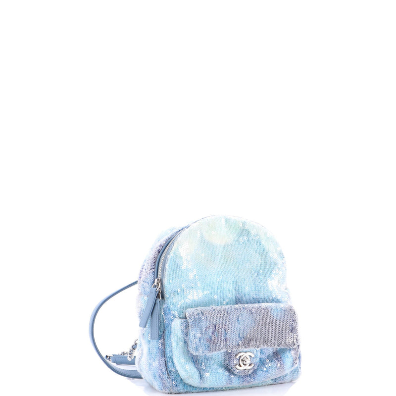 Waterfall Backpack Sequins With Leather