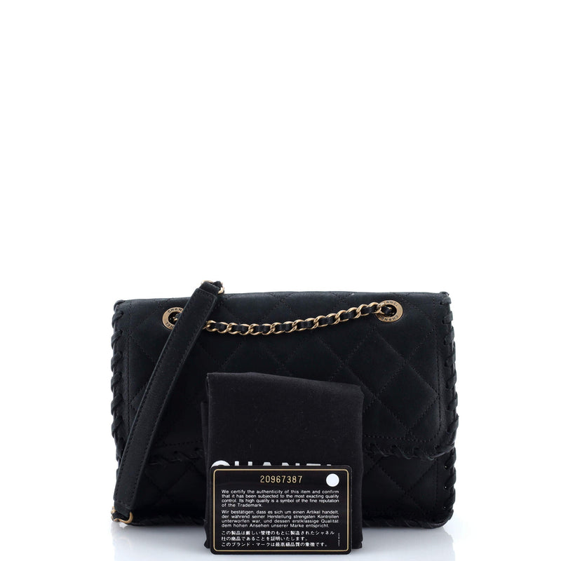 Happy Stitch Flap Bag Quilted Velvet