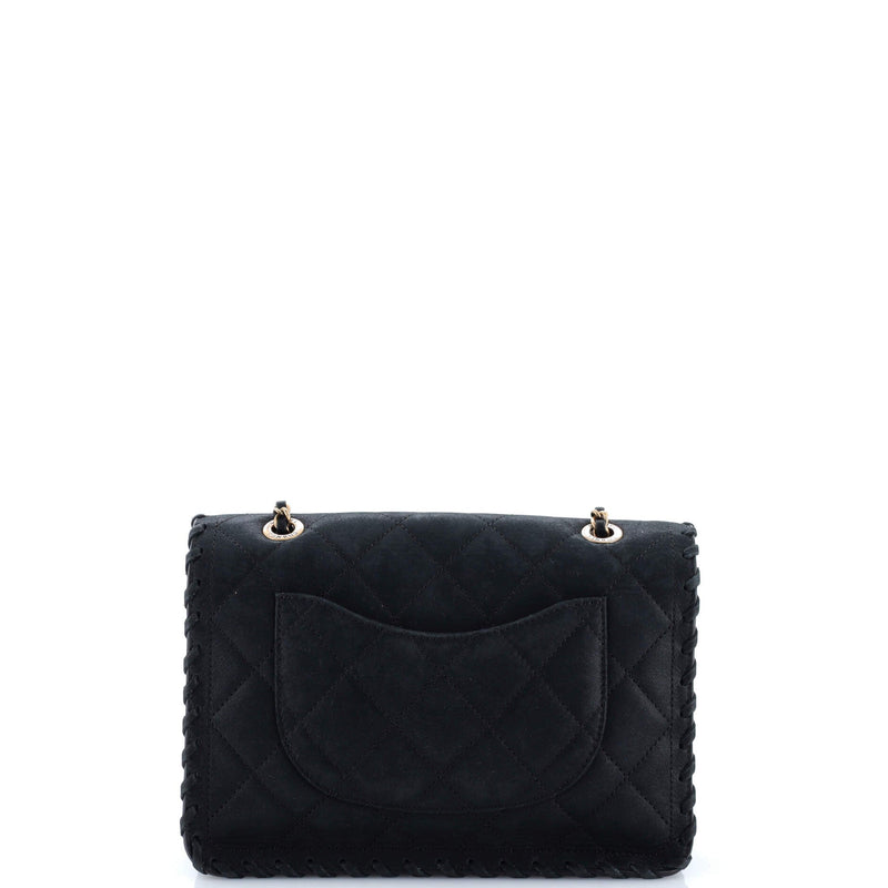 Happy Stitch Flap Bag Quilted Velvet