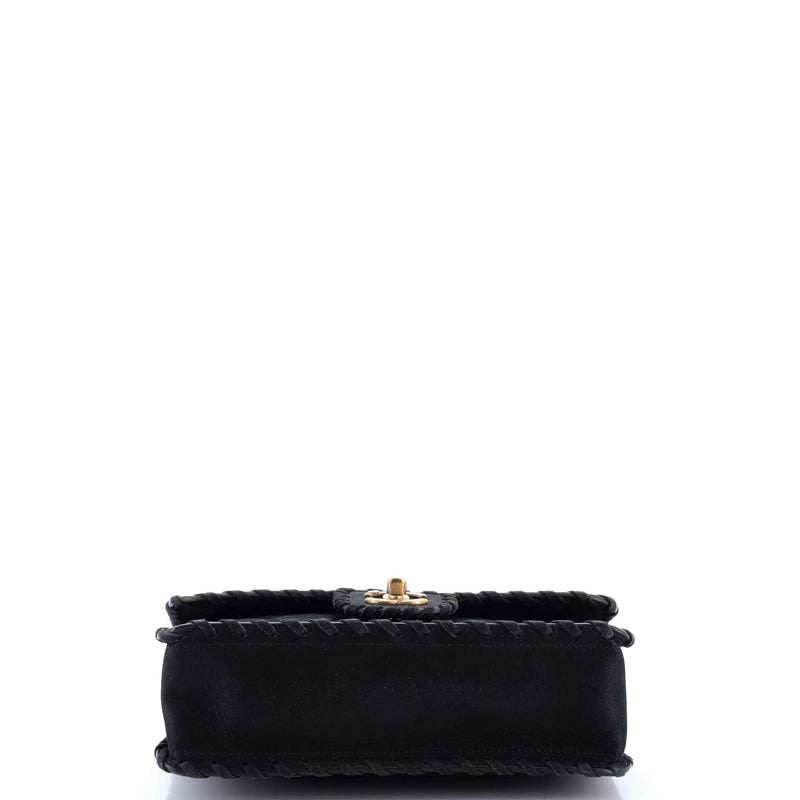 Happy Stitch Flap Bag Quilted Velvet