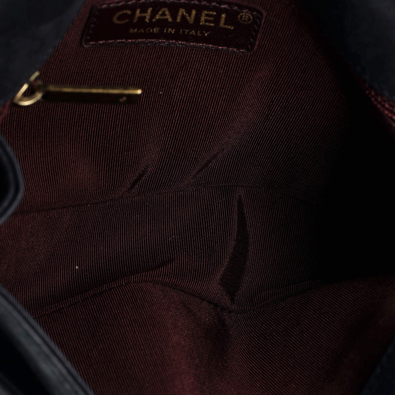 Happy Stitch Flap Bag Quilted Velvet