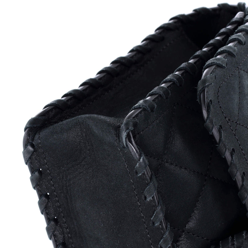 Happy Stitch Flap Bag Quilted Velvet