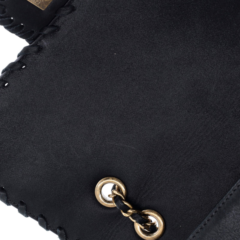 Happy Stitch Flap Bag Quilted Velvet