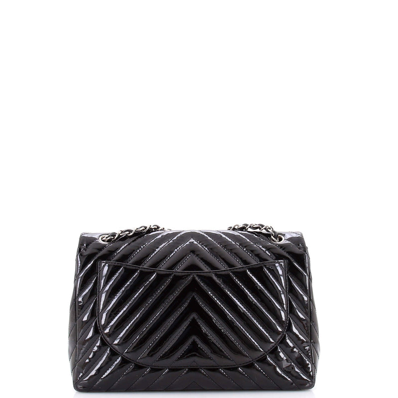 Classic Single Flap Bag Chevron Patent
