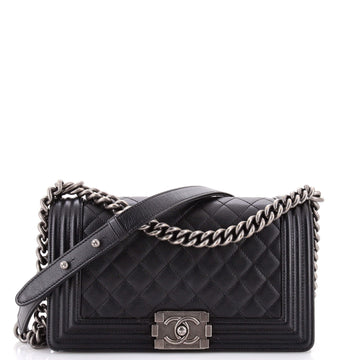 Boy Flap Bag Quilted Caviar Old Medium