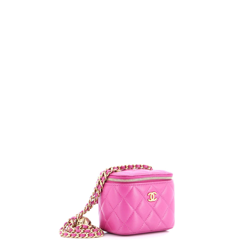 Pearl Crush Vanity Case With Chain