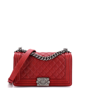 Boy Flap Bag Quilted Caviar Old Medium